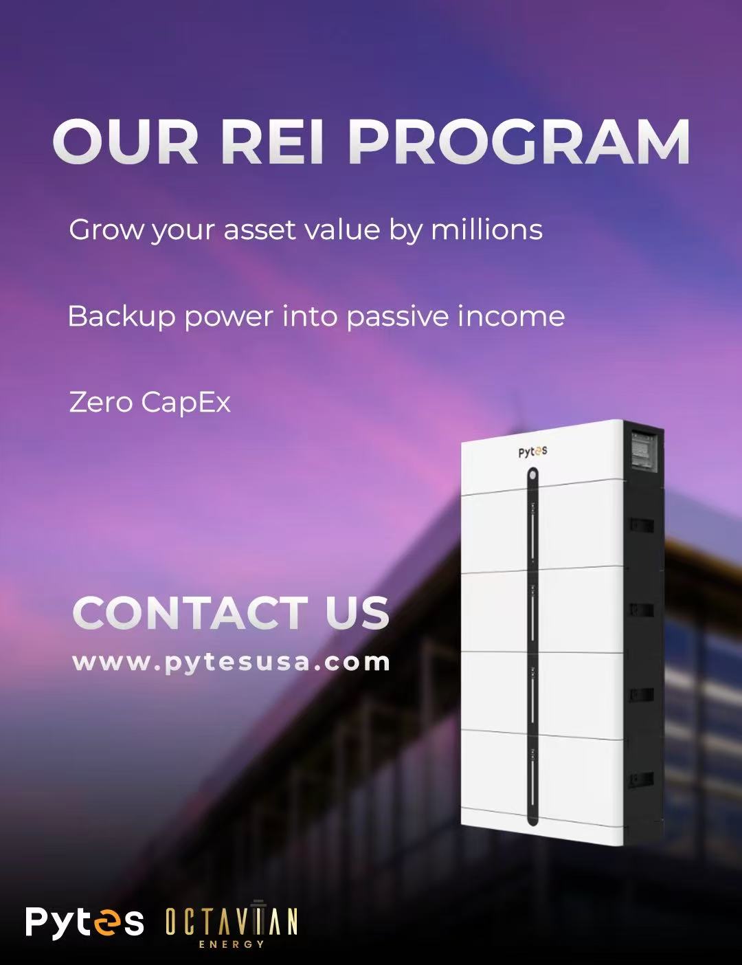Rental Energy Income (REI) Program - Turn Backup Power Into Rental Income with Pytes Pi LV1