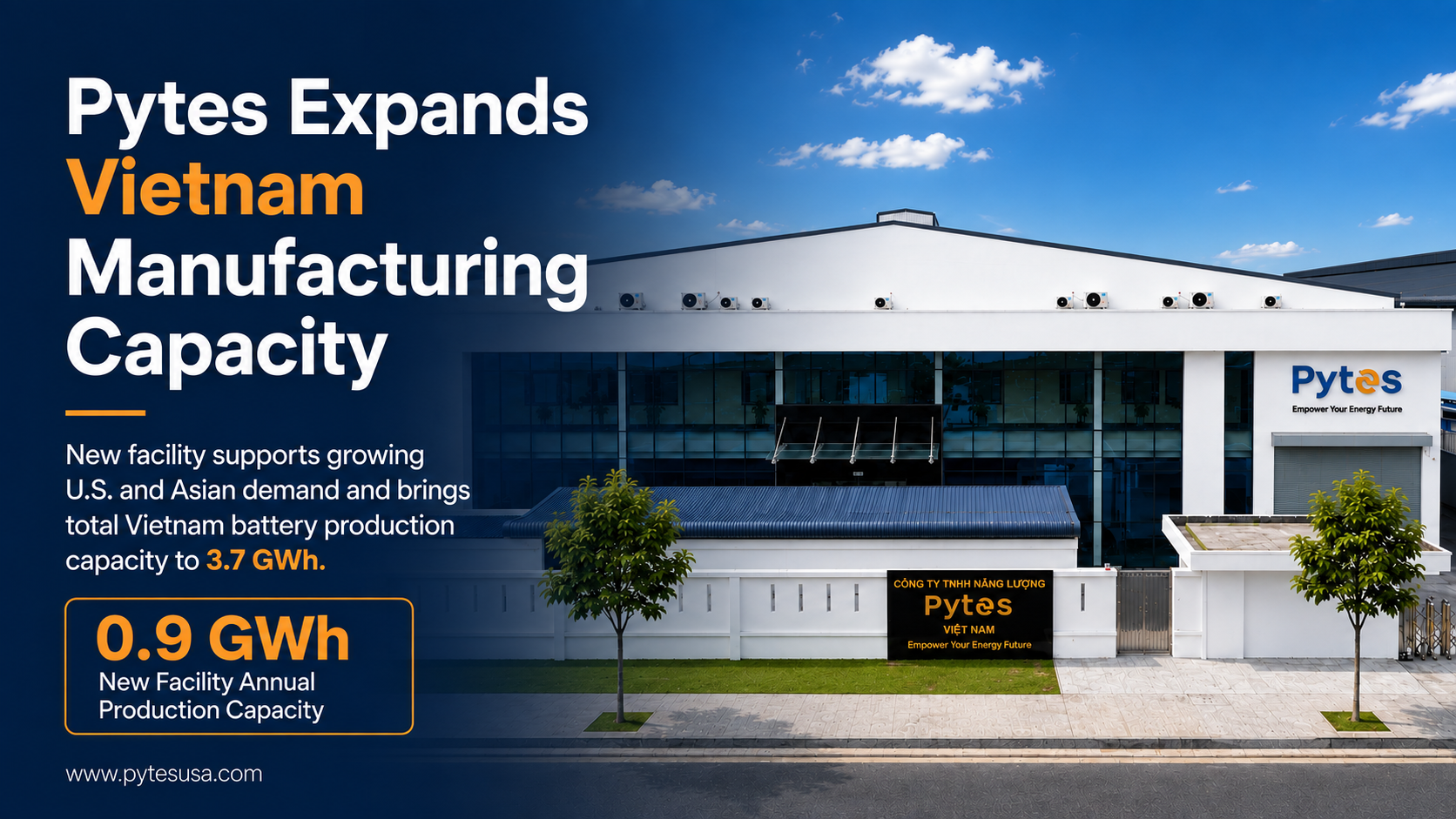 Pytes Expands Vietnam Manufacturing Capacity to 3.7 GWh with New Production Facility